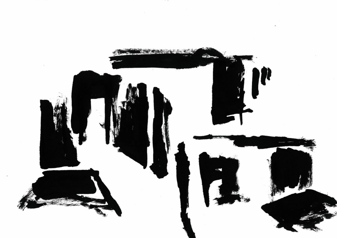 Abstrakte Tuscheillustration