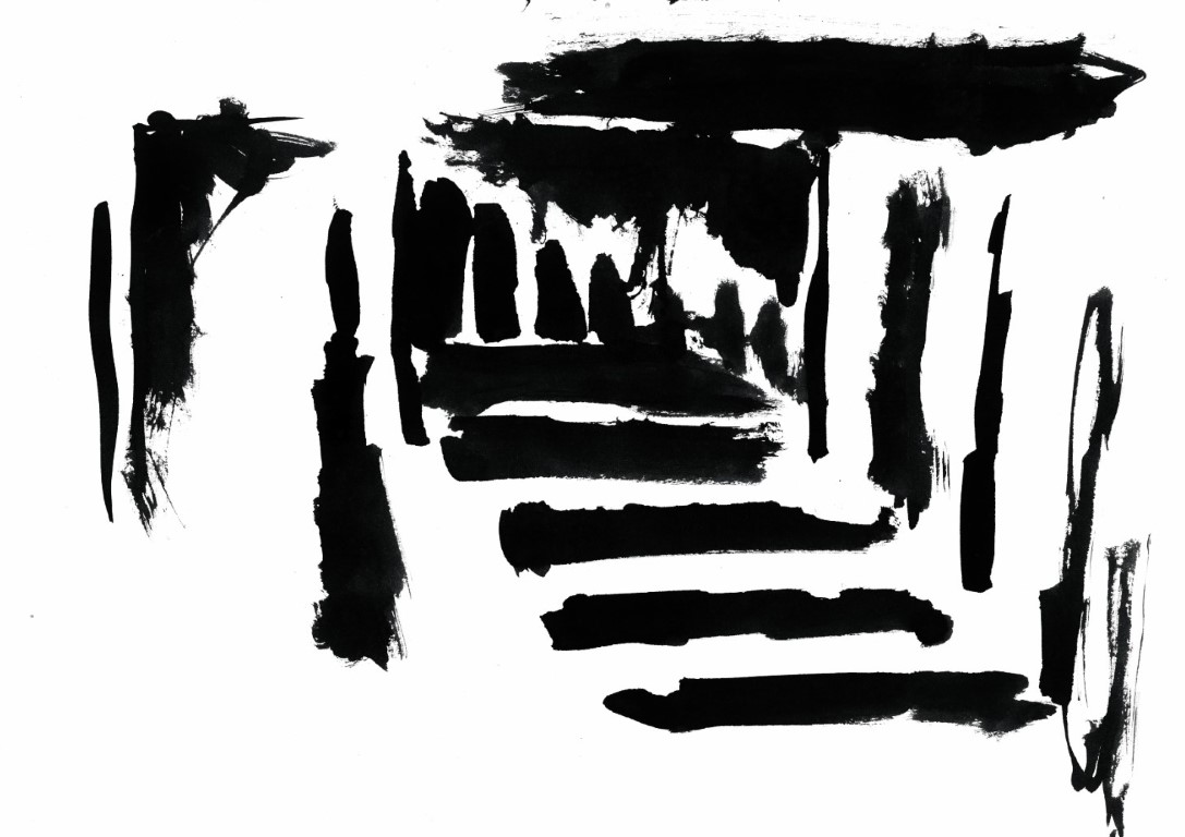 Abstrakte Tuschezeichnung