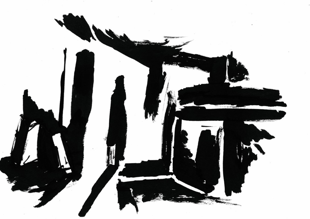 Abstrakte Tuscheillustration