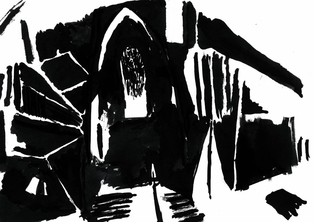 Abstrakte Tuscheillustration