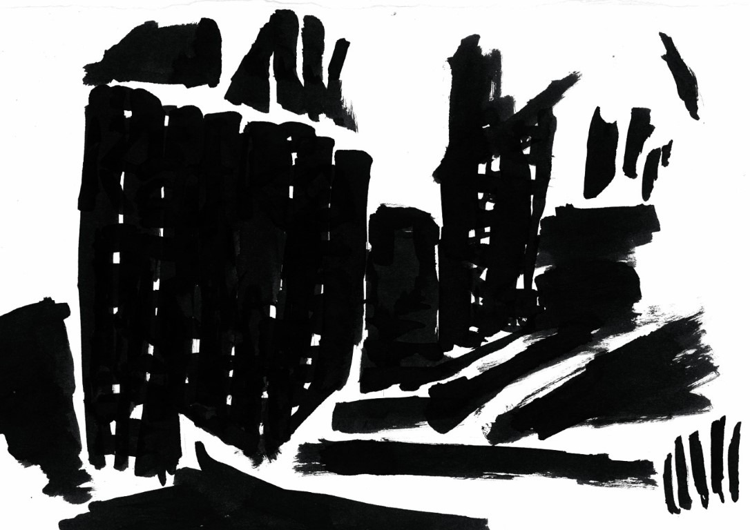 Abstrakte Tuschezeichnung