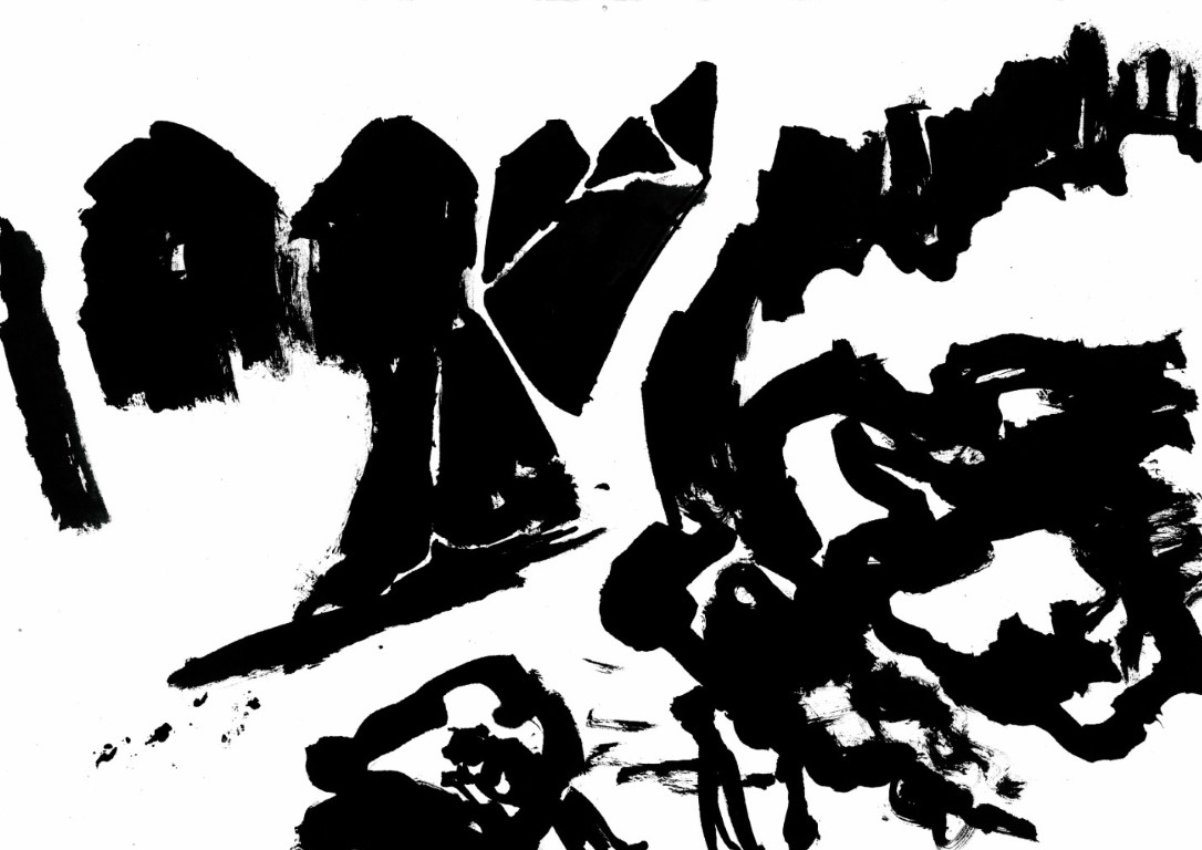 Abstrakte Tuschezeichnung