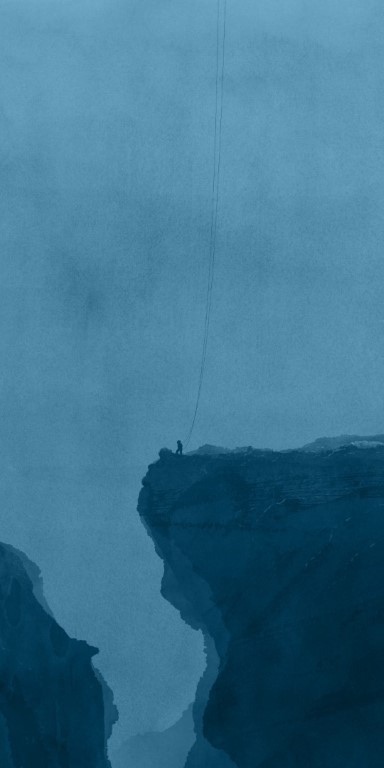 Taucher steht auf Meeresgrund